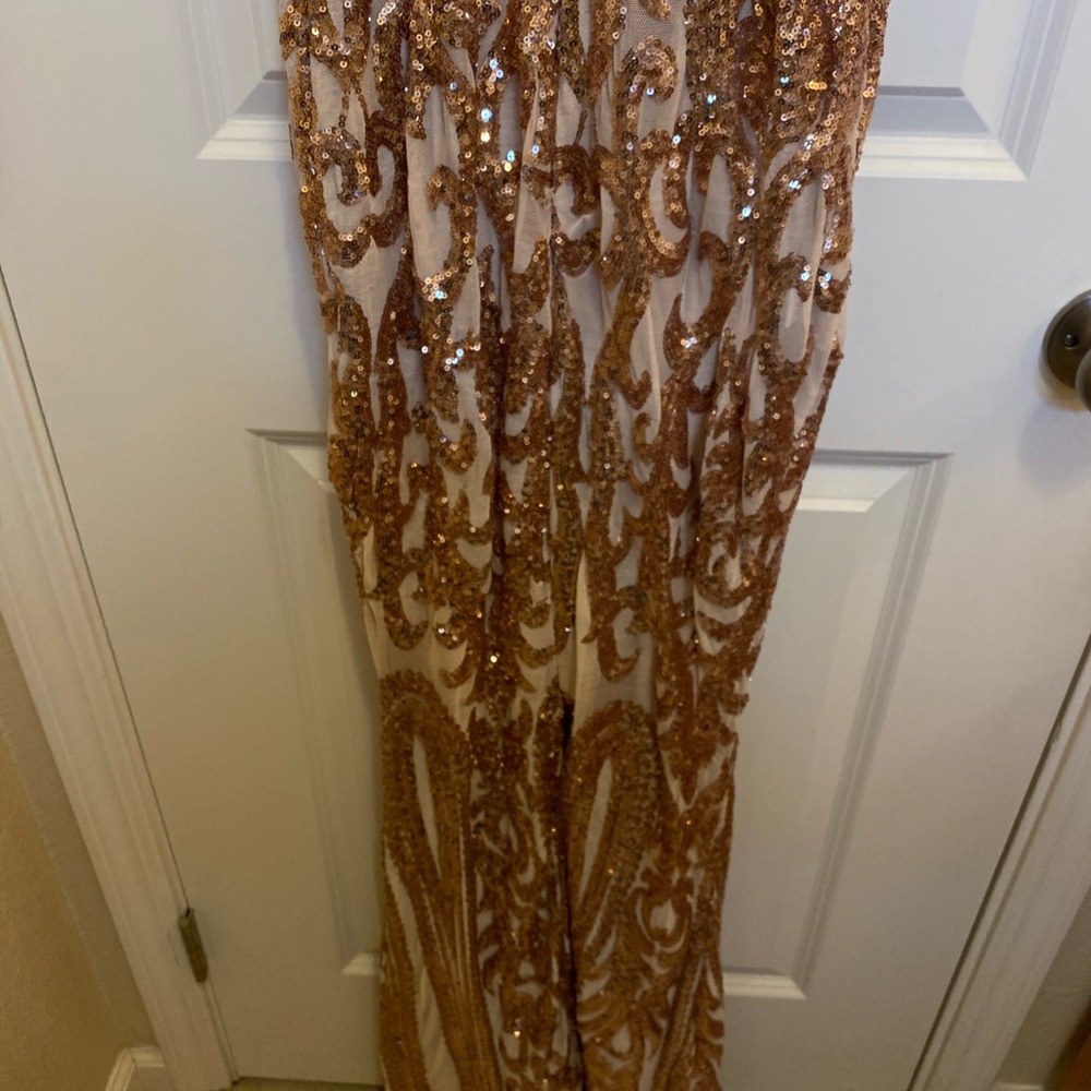 Rose gold with sequins maxi dress